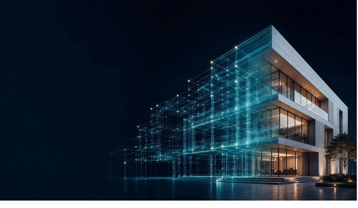 Maquette numérique BIM d'un bâtiment — jumeau numérique