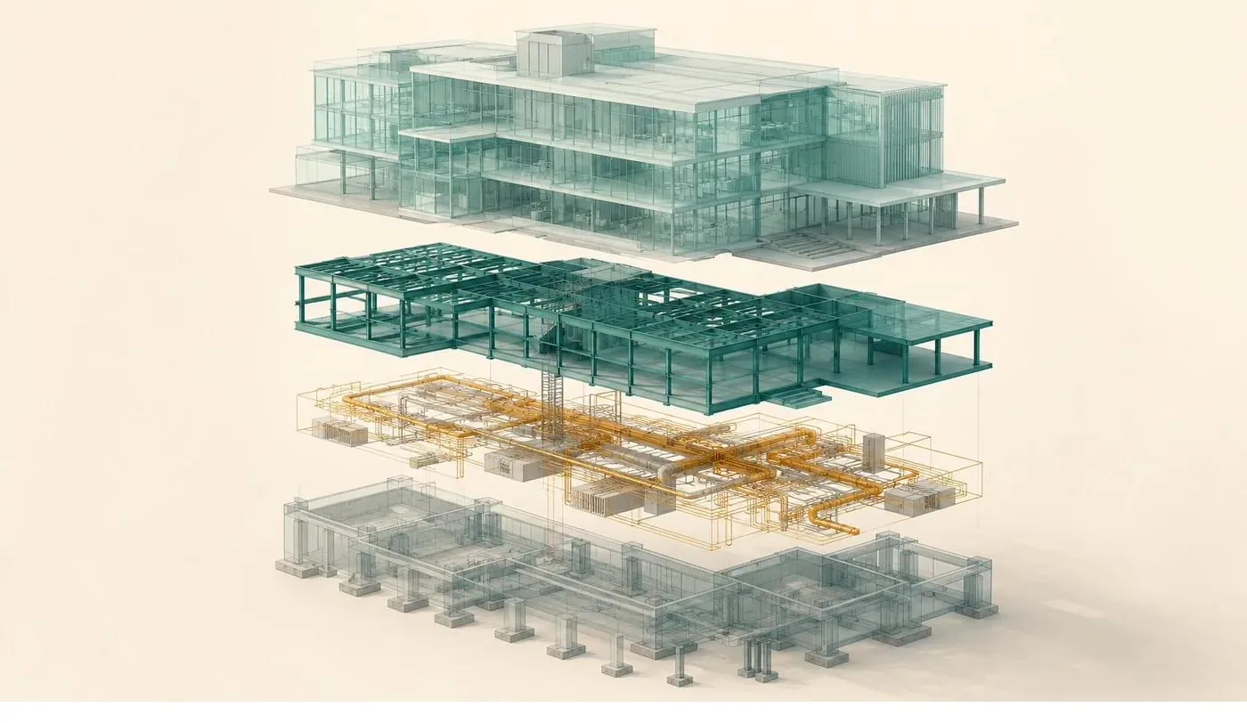 Maquette BIM tous corps d'état : architecture, structure et fluides